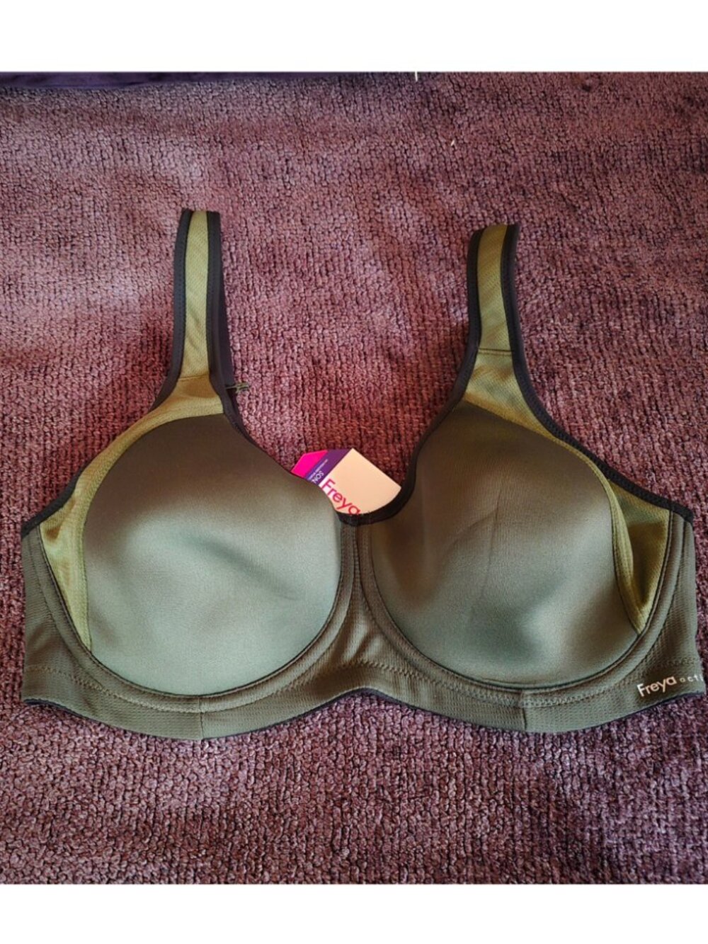 NWT Freya Sonic Underwire Sports Bra Olive Green 36D High Impact